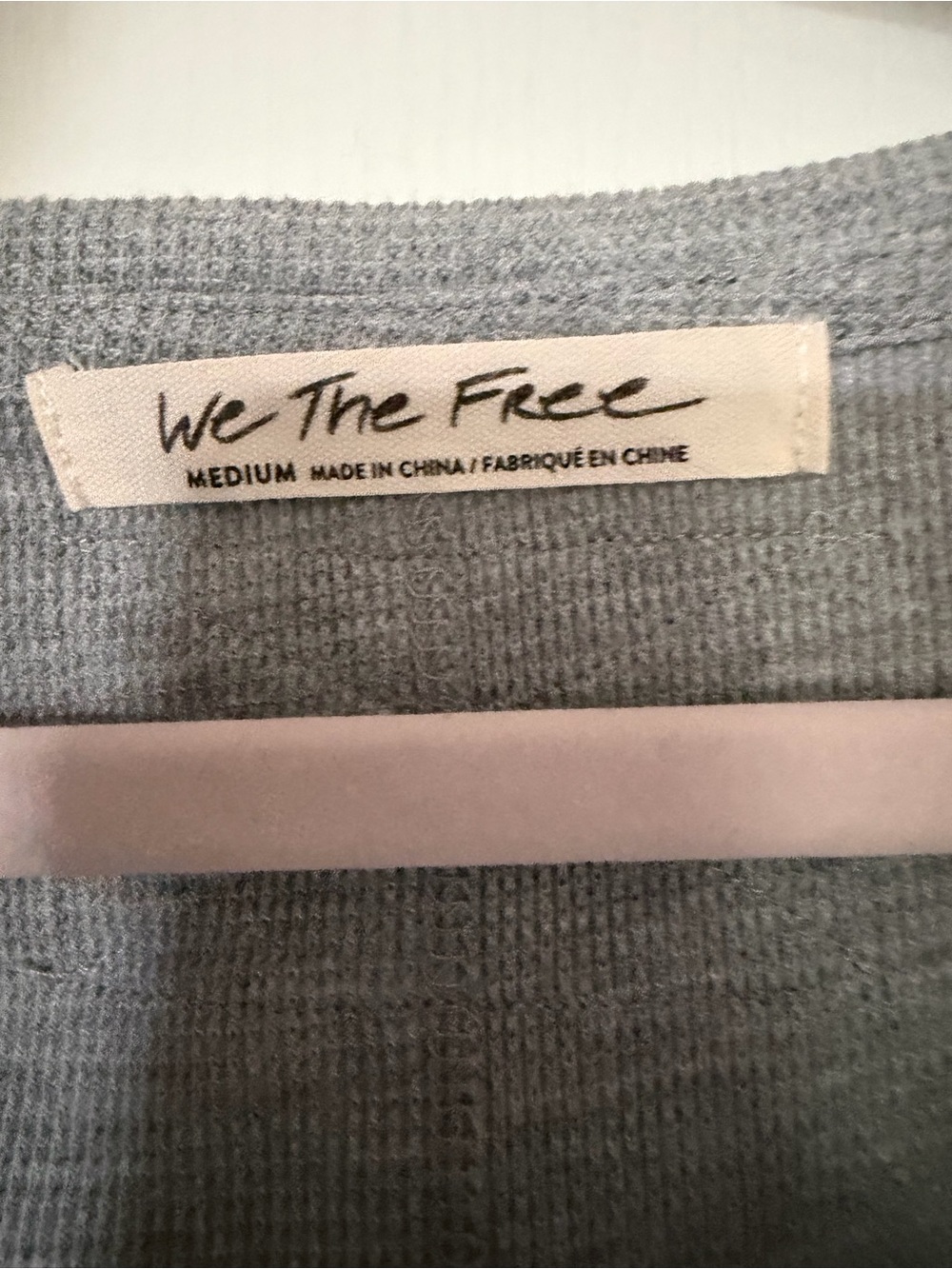 We The Free Pale Blue Waffle-Knit Crew Sweater